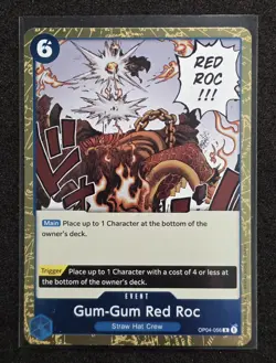 One Piece CCG Gum-Gum Red Roc OP04-056 Foil Event Straw Hat Crew NM - Image 1