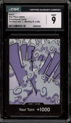 One Piece CCG Don!! Tin Pk. Vol. 1 Monkey.D.Luffy Promo CGC 9 Mint - Image 1