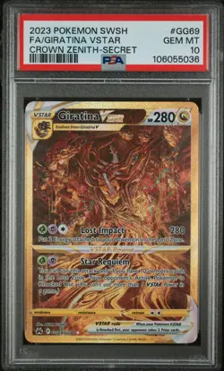 Pokemon 2023 Giratina VSTAR GG69/GG70 Secret Rare Crown Zenith GEM MINT PSA 10 - Image 3