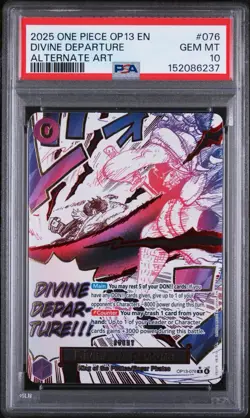 2025 ONE PIECE OP13-CARRYING ON HIS WILL ALTERNATE ART DIVINE DEPARTURE PSA 10 - Image 1