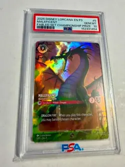 Disney Lorcana - Maleficent Monstrous Dragon (Store Championship) 5/P3 PSA 10 - Image 1