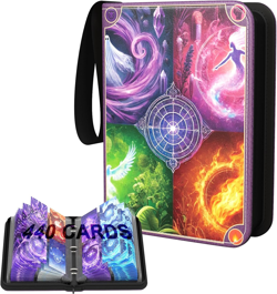 4-Pocket Card Binder for 440 Cards with Removable Sleeves and Zippered Closure - Image 1