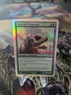 MTG MAGIC FRUITCAKE ELEMENTAL FOIL PROMO HAPPY HOLIDAYS 2006 NEVER PLAYED CARD - Image 1