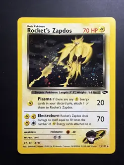 Rocket’s Zapdos Gym Challenge 15/132 Holo Rare Pokemon Card -Near Mint+ - Image 1