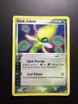 Pokemon TCG Dark Celebi Holo Rare Card #4/101 Hidden Legends LP - Image 1