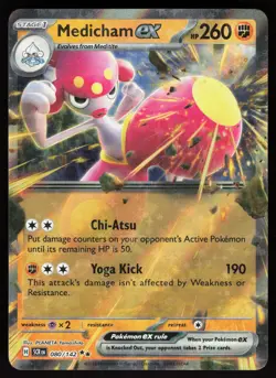 Medicham ex 80/142 Double Rare Stellar Crown Pokemon Holo Near Mint - Image 1