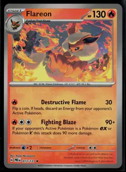 Flareon 013/131 Prismatic Evolutions POKEBALL Rare Pokemon - Image 1
