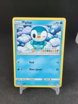 2018 Pokemon Piplup Build A Bear Stamp #32/156 Non-Holo - Image 1