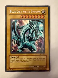 Yugioh Blue-Eyes White Dragon BPT-009 Secret Rare Promo MP - Image 1