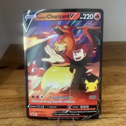 Pokemon Lance's Charizard V SWSH133 Celebrations Holo Promo Card English Jumbo - Image 1