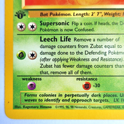 Zubat 57/62 Pokemon TCG 1st Edition Fossil NM Vintage 1999 Card - Image 5
