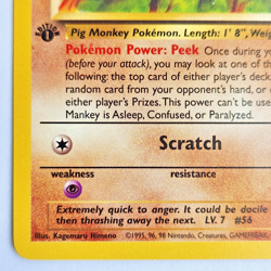 Mankey 55/64 Pokemon TCG 1st Edition Jungle NM Vintage 1999 Card - Image 5