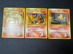 [US Duty Inc] 3set Blaine's Charizard Moltres Arcanine Japanese Pokemon Card - Image 1