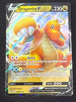 Dragonite V SWSH154 SWSH: Sword & Shield Promo Cards Holo LIGHT EDGE DAMAGE - Image 1