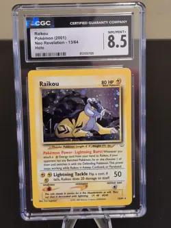 CGC 8.5 NM-MINT Raikou 2001 Neo Revelation 13/64 Holo Rare Pokemon Card Vintage - Image 1