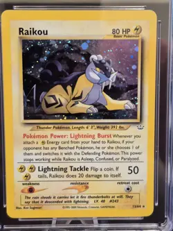 CGC 8.5 NM-MINT Raikou 2001 Neo Revelation 13/64 Holo Rare Pokemon Card Vintage - Image 3