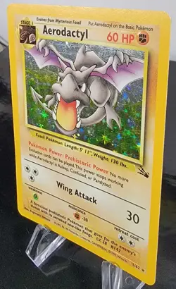 Aerodactyl Pokemon Fossil Holo Card Rare 1/62 Unlimited TCG 1999 Pokemon - Image 3