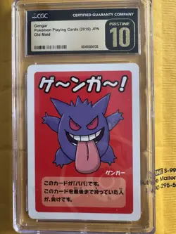 CGC PRISTINE 10 GENGAR OLD MAID PLAYING CARDS 2019 JAPANESE POKEMON CARD - Image 1
