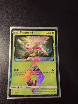 Pokemon TCG Shaymin Prism Star Holo Card Sun & Moon Team Up 10/181 LP - Image 1