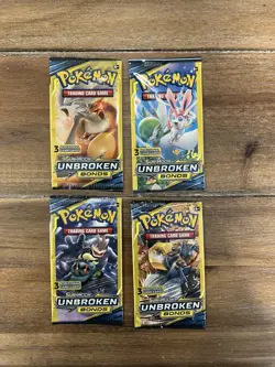 Pokemon Sun & Moon Unbroken Bonds 3 card Booster Pack. New/Factory Sealed. - Image 1