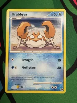 Pokemon TCG Krabby Card 75/106 Common D&P: Great Encounters LP/MP - Image 1