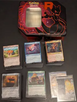 MTG Final Fantasy - Lot of 650+ Uncommons Commons Lands Tokens with Pokemon Tin - Image 1