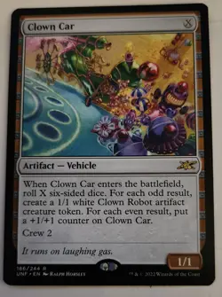 Clown Car MTG UNF 186 Unfinity Rare Dice D6 NM Never Played Vehicle - Image 1