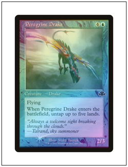 Peregrine Drake, Retro Frame Foil, Dominaria Remastered, Magic MTG NM - Image 1