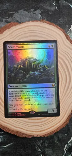 MTG Scute Swarm Zendikar Rising Foil Media Promo, Near Mint Condition, #203 - Image 1