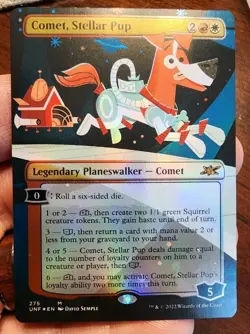 Comet, Stellar Pup (Borderless) - Unfinity (275) - NM - Foil - MTG - Image 1