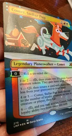 Comet, Stellar Pup (Borderless) - Unfinity (275) - NM - Foil - MTG - Image 2
