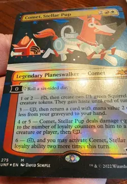 Comet, Stellar Pup (Borderless) - Unfinity (275) - NM - Foil - MTG - Image 3