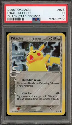 Pokemon Pikachu Black Star Holo Promo #035 PSA 1 - Image 1