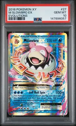 2016 POKEMON XY EVOLUTIONS #27 M SLOWBRO EX PSA 10 - Image 1