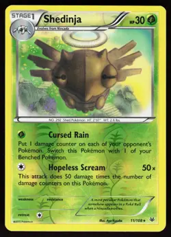 Shedinja 11/108 Rare Roaring Skies Pokemon Reverse Holo Lightly Played - Image 1