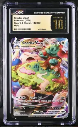 Snorlax VMAX 142/202 CGC PRISTINE 10 Sword & Shield Pokemon - Image 3