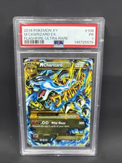 2014 POKEMON XY FLASHFIRE #108 M CHARIZARD EX FLASHFIRE-ULTRA RARE PSA 1 - Image 1
