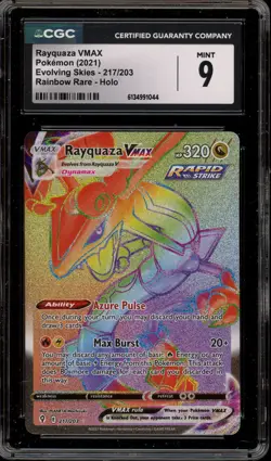 Pokemon Rayquaza VMAX Evolving Skies Secret Rare #217 CGC 9 Mint - Image 1