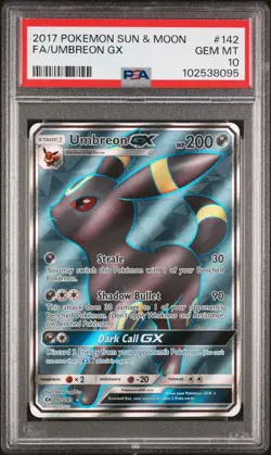 2017 Pokemon Sun & Moon Umbreon Gx Full Art #142 GEM MT PSA 10 Ultra Rare - Image 1
