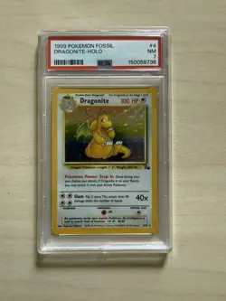 Pokemon TCG Dragonite Fossil Unlimited 4/62 Vintage WOTC PSA 7 - Image 1