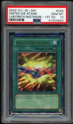 United We Stand LON-049 1st Edition Ultra Rare Yugioh PSA 10 *693 - Image 1