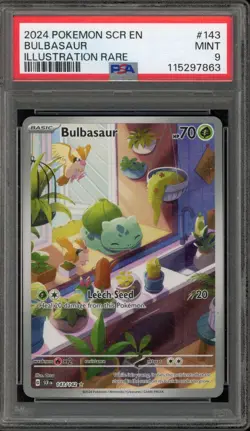 Pokemon Bulbasaur Stellar Crown Illustration Rare #143 PSA 9 Mint - Image 1