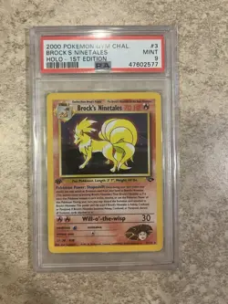 2000 Pokemon Gym Challenge 1st Edition #3/132 Brock's Ninetales Holo PSA 9 MINT - Image 1