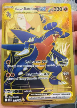 Cynthia's Garchomp ex 241/182 GOLD Hyper Rare Pokemon Destined Rivals - Image 1