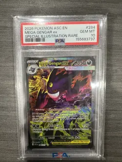 2026 Pokemon Ascended Heroes ASC EN Mega Gengar Ex SIR #284 PSA 10 GEM MINT - Image 1