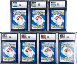 Lot of (7) Pokemon S. Chinese Gem Pack Vol. 2 Energy Symbol Rev Holo CGC 8/ 8.5 - Image 2