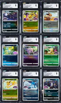 Lot of (9) Pokemon S. Chinese Gem Pack Vol. 2 Set Logo Rev Holo CGC MINT 9 - Image 1