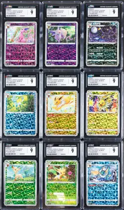Lot of (9) Pokemon S. Chinese Gem Pack Vol. 2 Prismatic Holo CGC MINT 9 - Image 1