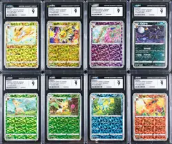 Lot of (8) 2025 Pokemon S. Chinese Gem Pack Vol. 2 Prismatic Holo CGC MINT 9 - Image 1