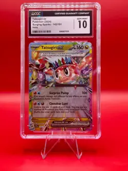 Tatsugiri EX Pokemon Card CGC 10 GEM MINT Surging Sparks 142/191 (2024) - Image 1